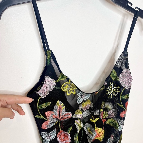 Honey Punch Semi-Sheer Embroidered Floral Bodysuit - Picture 7 of 14
